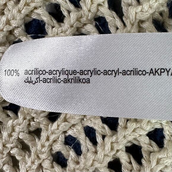 Zara Multicolor Floral Crochet Tank Top size Medium Cream - Picture 9 of 11